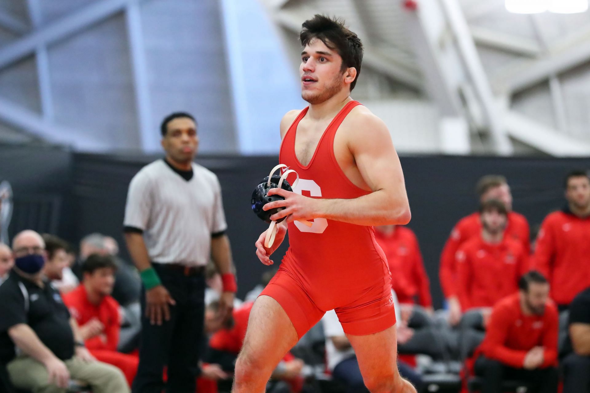 Yianni Diakomihalis at the Cornell vs Princeton match - Source: Getty